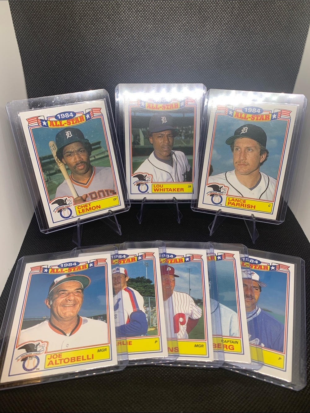 1984 All-Star Baseball Card Set Chet Lemon Lou Whitaker Parrish Tigers in Case